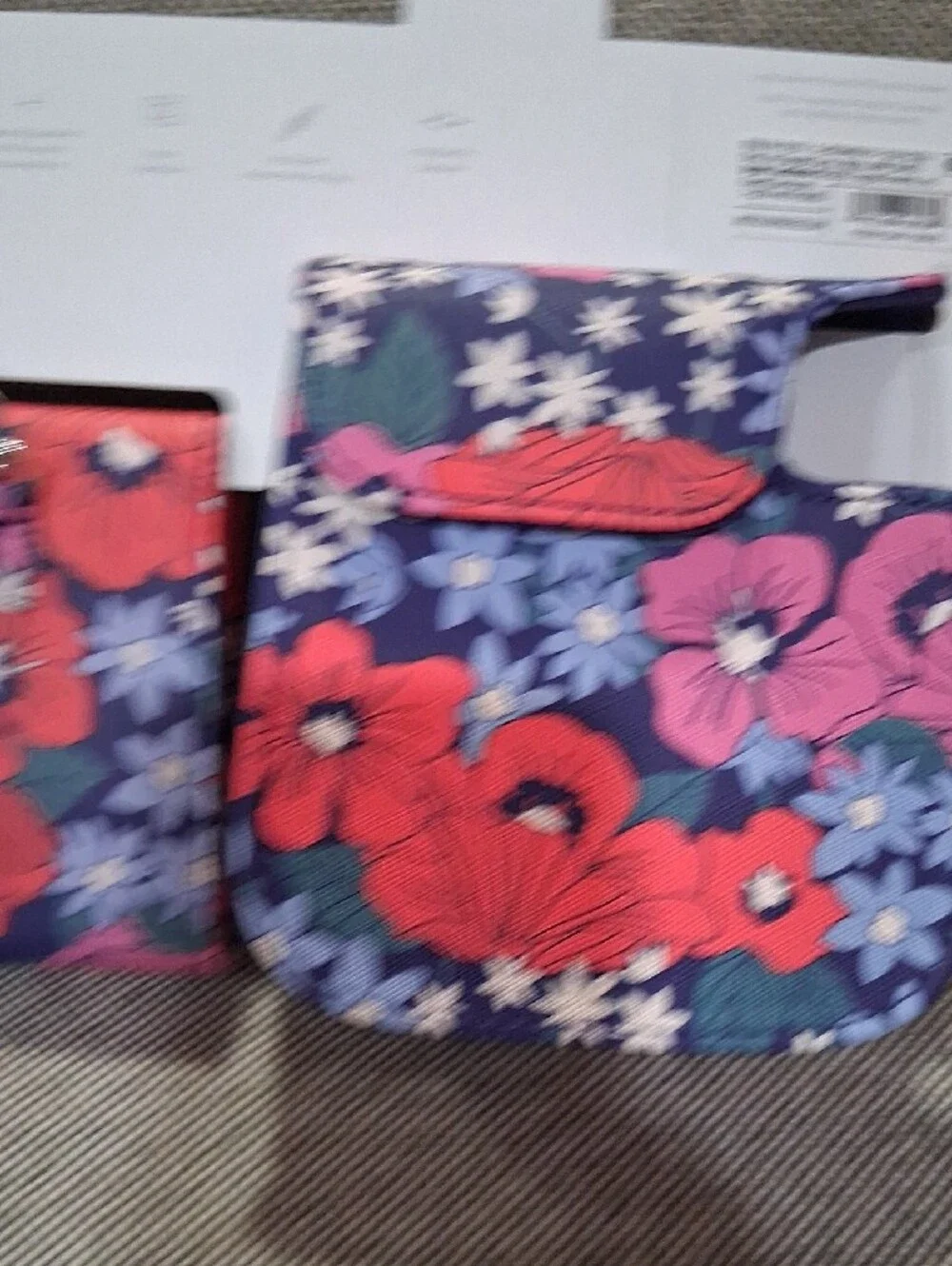 heyday Navy Floral Camera Case Set with Pink & Red Flowers